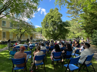 Longfellow House audience outdoors in summer